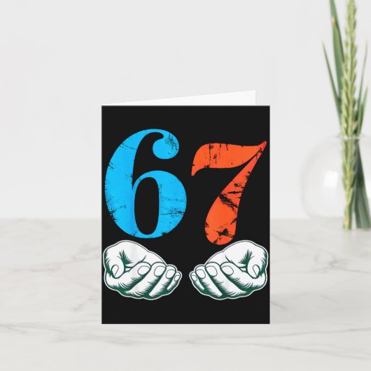 67 Six Seven Meme 6 7 Hands  Kaart (Voorkant)