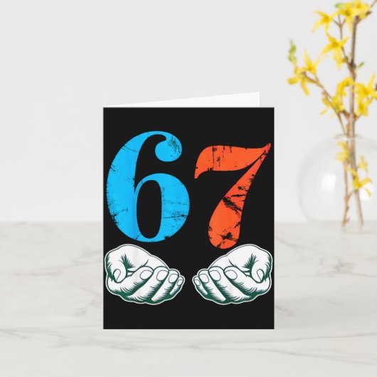 67 Six Seven Meme 6 7 Hands  Kaart (Gele Bloem)