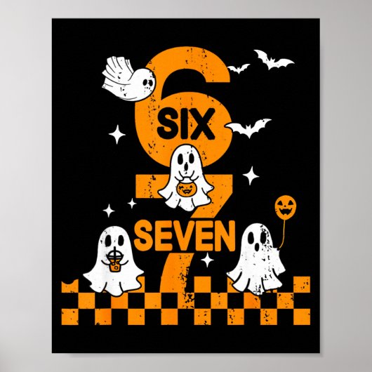 67 Six Seven Meme 6 7 Koppel Passende Halloween Co Poster (Voorkant)