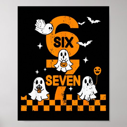 67 Six Seven Meme 6 7 Koppel Passende Halloween Co Poster (Voorkant)