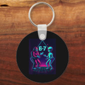 67 Six Seven Meme Funny Bigfoot Alien Sasquatch Uf Sleutelhanger (Voorkant)