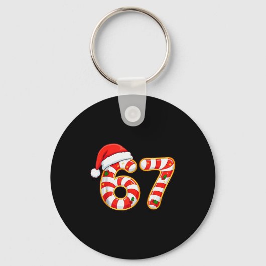 67 Six Seven Meme Gen Alpha Jargon Grappig Kerstfe Sleutelhanger (Voorkant)