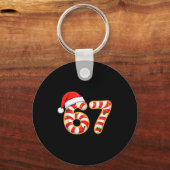 67 Six Seven Meme Gen Alpha Jargon Grappig Kerstfe Sleutelhanger (Voorkant)