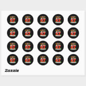 67 Six Seven Meme Gen Alpha Kerstman Elf Ree Ronde Sticker (Vel)