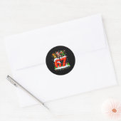 67 Six Seven Meme Gen Alpha Kerstman Elf Ree Ronde Sticker (Envelop)