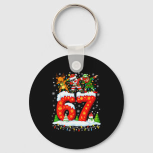 67 Six Seven Meme Gen Alpha Kerstman Elf Ree Sleutelhanger