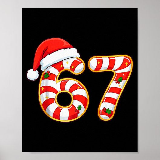 67 Six Seven Meme Gen Alpha Sla Jolly Kerst  Poster (Voorkant)