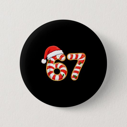 67 Six Seven Meme Gen Alpha Sla Jolly Kerst  Ronde Button 5,7 Cm (Voorkant)