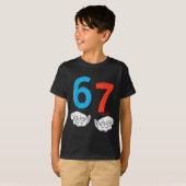 67 Six Seven Meme Gen Alpha Slang 6 7 Hands Funny T-shirt (Voorkant volledig)