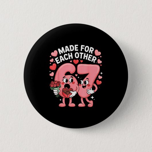 67 Six Seven Meme Gen Alpha Valentijnsdag Coquett Ronde Button 5,7 Cm (Voorkant)