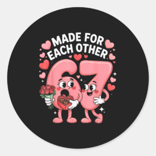 67 Six Seven Meme Gen Alpha Valentijnsdag Coquett Ronde Sticker
