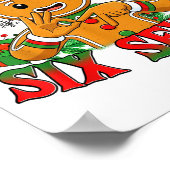 67 Six Seven Meme Grappig Kerst Gingerbread Hand G Poster (Hoek)