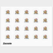 67 Six Seven Meme Grappig Kerstmis Gemberkoek Hand Ronde Sticker (Vel)
