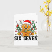 67 Six Seven Meme Grappig Xmas Gemberkoek Hand Geb Kaart (Gele Bloem)