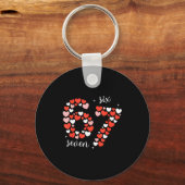 67 Six Seven Meme Heart Matching Couples Valentine Sleutelhanger (Voorkant)