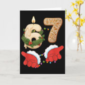 67 Six Seven Meme Kerst Kaars Gingerbread Gen Kaart (Gele Bloem)