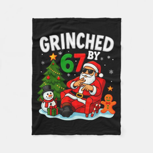 67 Six Seven Meme Kerstmis Grinched Door 6-7 Gen A Fleece Deken (Voorkant)