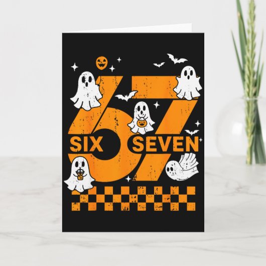 67 Six Seven Meme Leuk 6 7 Koppel Passend Hallowee Kaart (Voorkant)