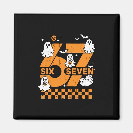 67 Six Seven Meme Leuk 6 7 Koppel Passende Hallowe Magneet (Voorkant)