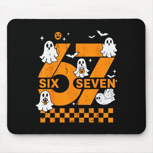 67 Six Seven Meme Leuk 6 7 Koppel Passende Hallowe Muismat (Voorkant)