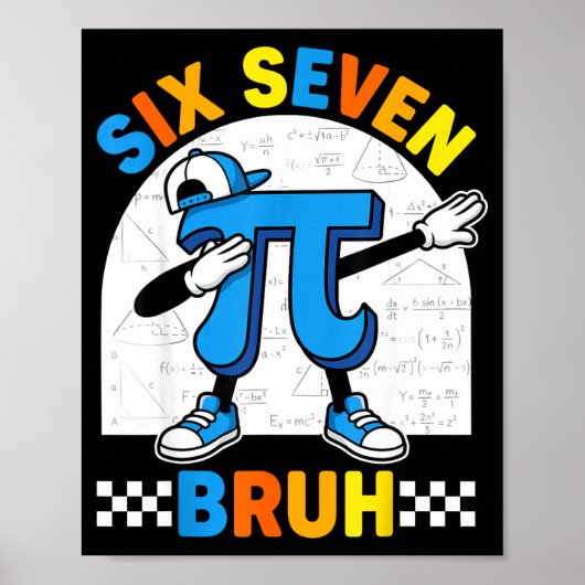 67 six seven meme math funny day math teacher men poster (Voorkant)