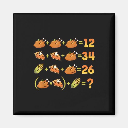 67 Six Seven Meme Math Thanksgiving Equation Logic Magneet (Voorkant)