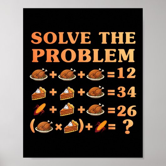 67 Six Seven Meme Math Thanksgiving Equation Logic Poster (Voorkant)