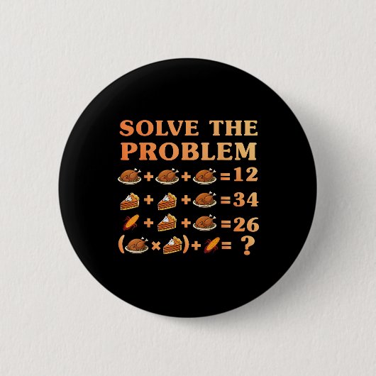 67 Six Seven Meme Math Thanksgiving Equation Logic Ronde Button 5,7 Cm (Voorkant)