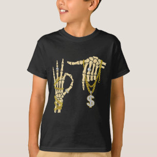 67 Six Seven Meme Nieuwigheid Skelet Hand Bling Ch T-shirt