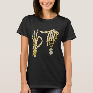 67 Six Seven Meme Nieuwigheid Skelet Hand Bling Ch T-shirt