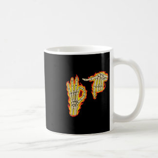 67 Six Seven Meme Skelet Vuur Vintage Rock Feest Koffiemok