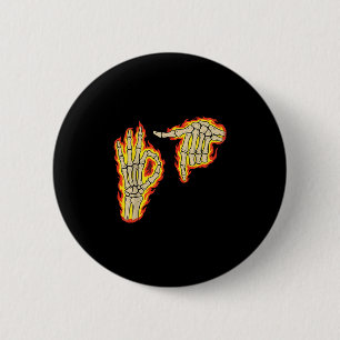 67 Six Seven Meme Skelet Vuur Vintage Rock Feest Ronde Button 5,7 Cm