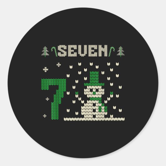 67 Six Seven Meme Snowman Christmas Couple Matchin Ronde Sticker (Voorkant)