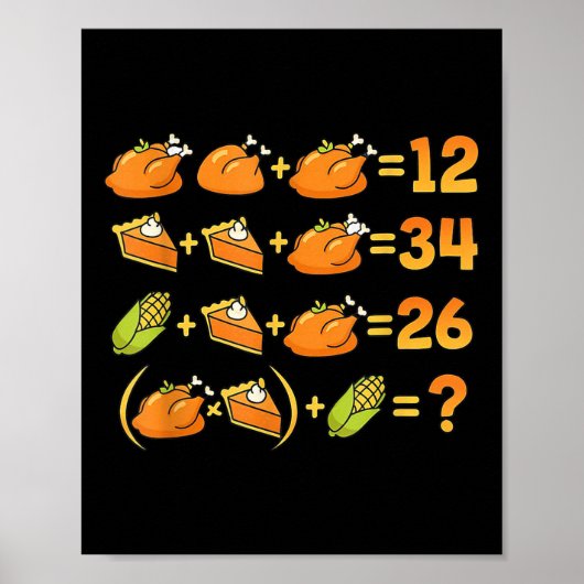 67 Six Seven Meme Wiskunde Thanksgiving Vergelijki Poster (Voorkant)