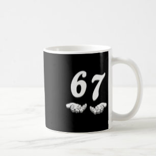 67 Six Seven Met Handen Zwart En Wit Kunst Koffiemok