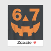 67 Six Seven Number Face Halloween Sticker (Vel)