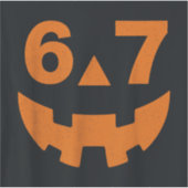 67 Six Seven Nummer Gezicht Halloween Sticker (Voorkant)
