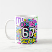 67 Six Seven Retro Y2K Aesthetic mug Koffiemok (Links)