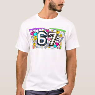 67 Six Seven Retro Y2K Esthetiek T-shirt