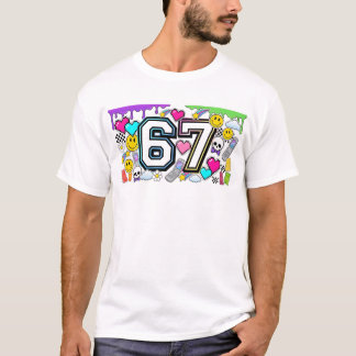 67 Six Seven Retro Y2K Esthetiek T-shirt