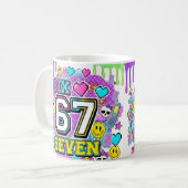 67 Six Seven Retro Y2K Esthetische mok (Voorkant links)