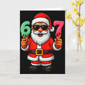 67 Six Seven Santa Meme Kerstmis Grappig Kaart (Gele Bloem)