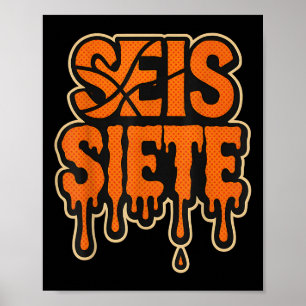 67 Six Seven Seis Siete Spaanse Brainrot Verjaarda Poster