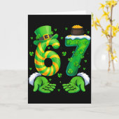 67 Six Seven Shamrock Grappige St. Patrick's Dag K Kaart (Gele Bloem)