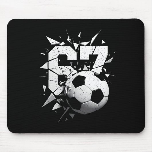 67 Six Seven Voetbal Gen Alpha Brainrot Meme  Muismat (Voorkant)
