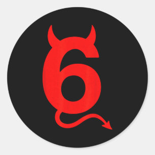 67 Sixty Seven Halloween Kostuum Duivel Grappig 6  Ronde Sticker