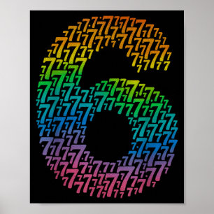 67 Sixty Seven Halloween Kostuum Regenboog Grappig Poster
