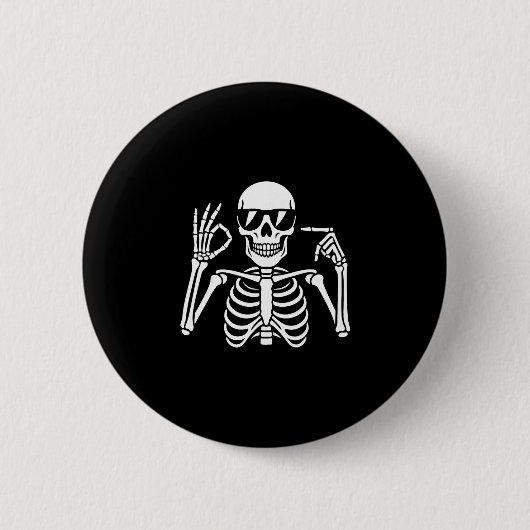 67 Skelet Grappige Zes Zeven Gen Alpha Halloween I Ronde Button 5,7 Cm (Voorkant)