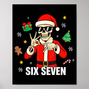 67 Skelet Grappige Zes Zeven Gen Z Alpha Kerstmis Poster