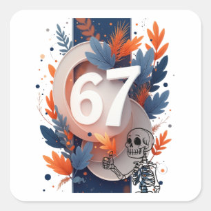 67 Skelet Hand Halloween Vierkante Sticker